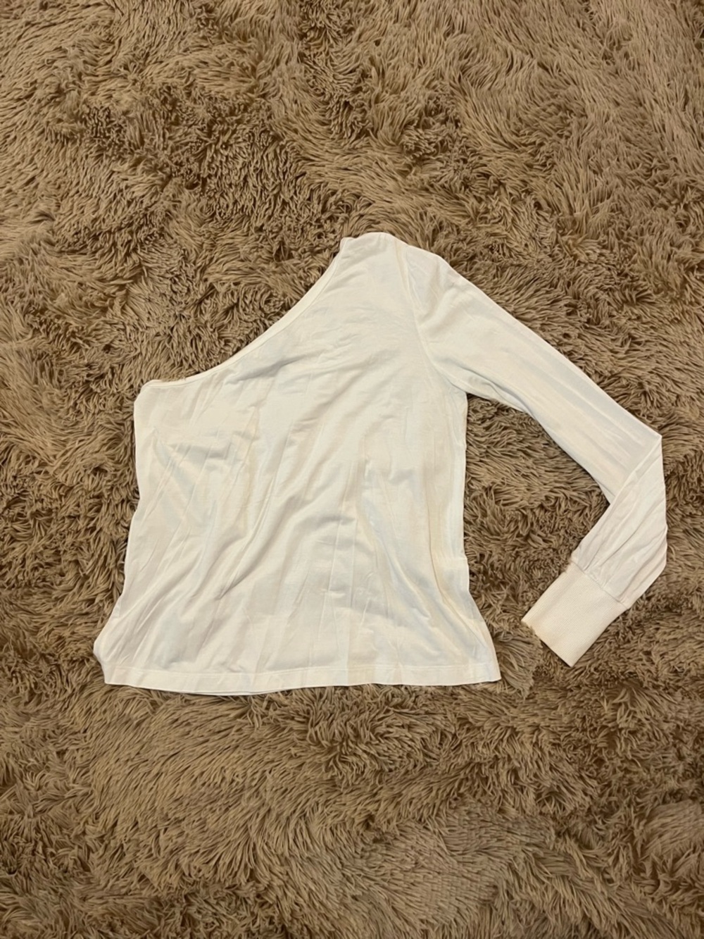 Alexis White One-Shoulder Long Sleeve Top S